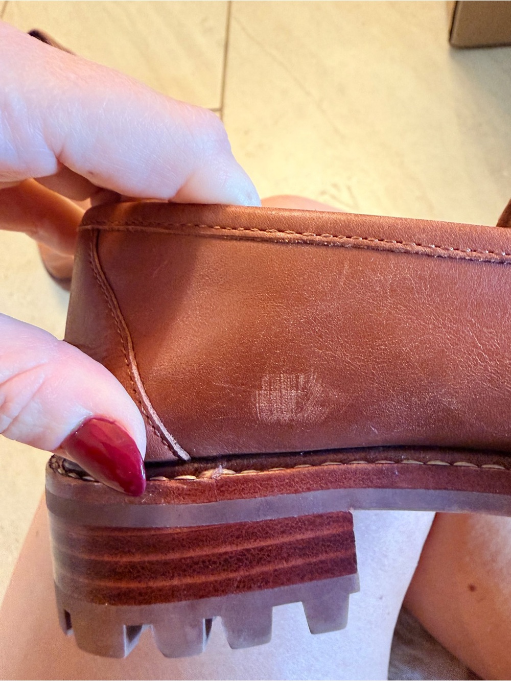 Madewell Women's Tan Leather Penny Loafers - Picture 3 of 6